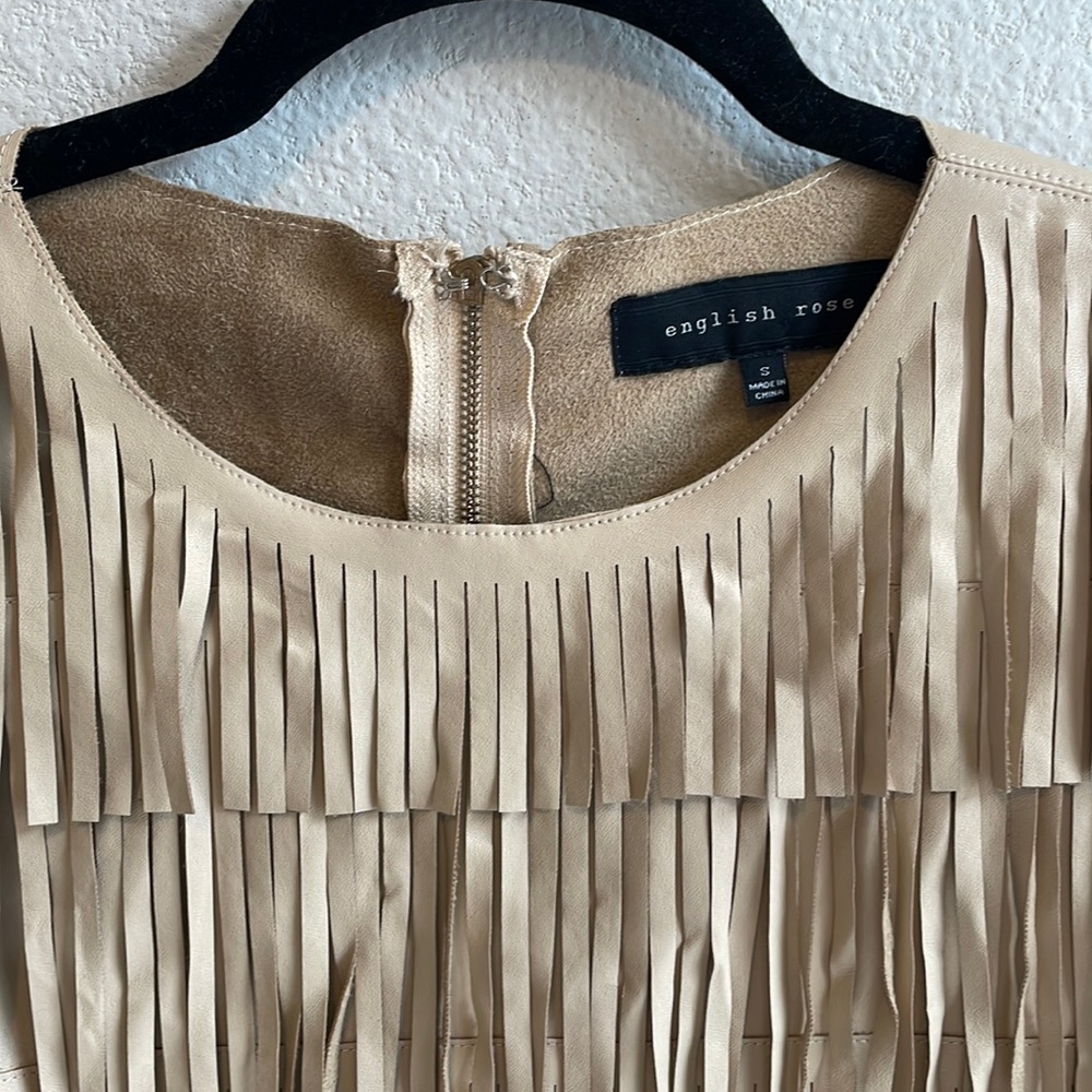 Leather Fringe crop top - Picture 3 of 5